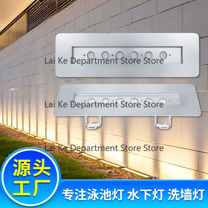 Recessed LED Wall Washer Light 350mm, 316L Stainless Steel IP68 Underground Linear Light 12V 24V RGB RGBW Landscape Lamp