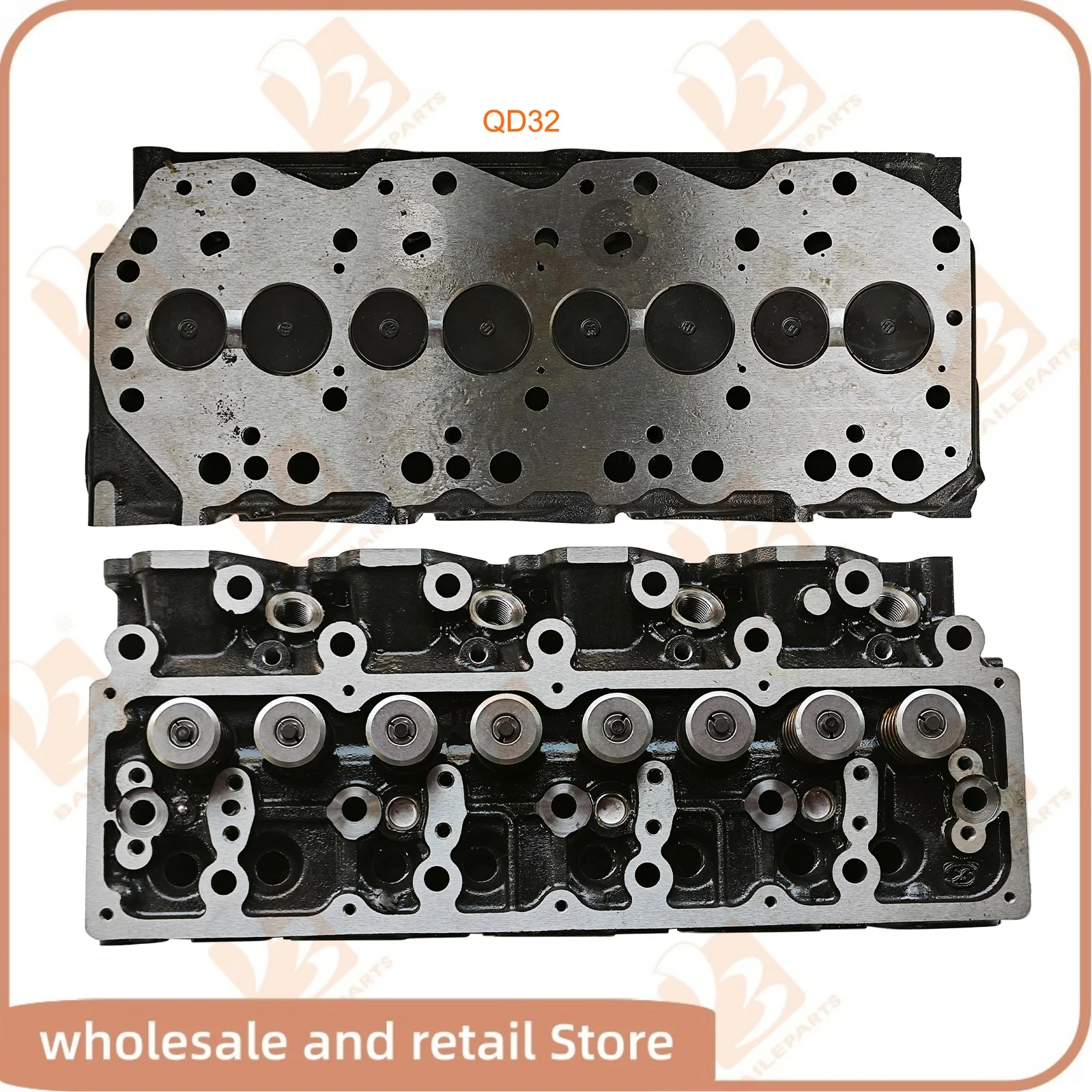 Conjunto de Cabeza de Cilindro QD32 con Válvulas para Reparación de Motor Nissan, Kit de Reparación de Motor, Repuestos