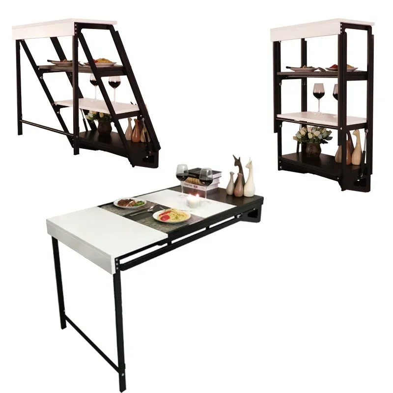 Telescopic Wall-mounted Folding Table Hardware Accessories Cold-rolled Steel Rack 60W*120L*73H bear 80KG Without table plate