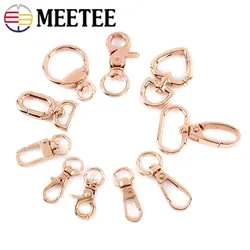 10Pcs RoseGold Metal Spring Clip Buckle Swivel Lobster Clasp Hook Keychain Lanyard Carabiner Bag Strap Belt Hardware Accessories