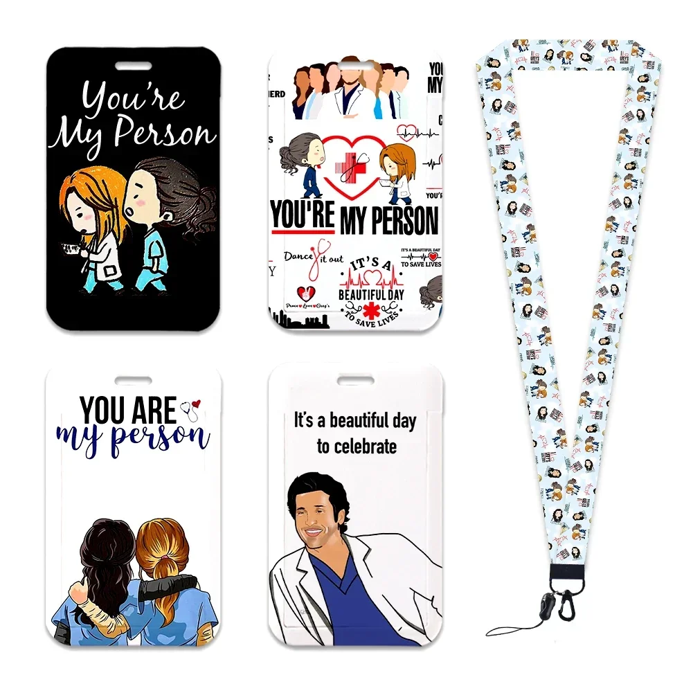 Nurse Medical Doctor Neck Strap Polyester Stationery ID Card Holder Lanyard Keychain Accessories Office Work Card Badge