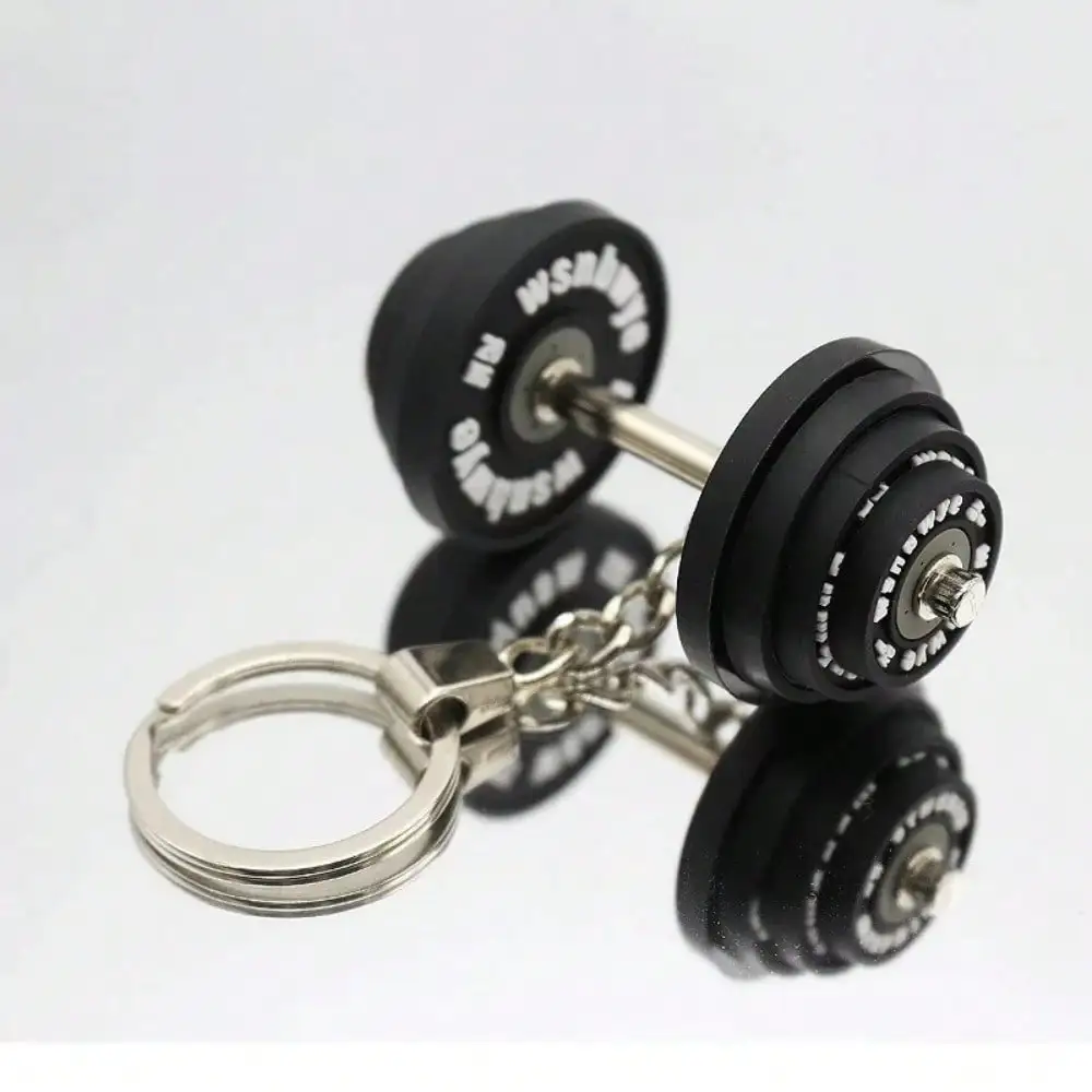 3D Barbell Keychain for Men Key Ring Sports Key Chain Key Holder Creative Portachiavi Chaveiro Llaveros Hombre Bag Charm