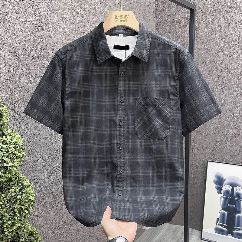 Designed Short-sleeved Shirt for Men 2025 New Fashion Casual Versatile Button Cardigan Top