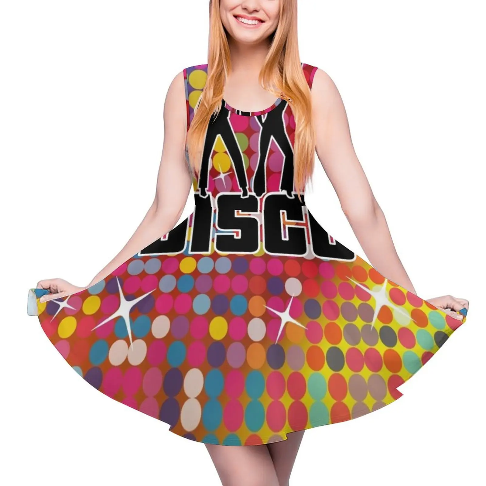 

Rainbow Glitter - Disco Ball Mosaics Sequin Pattern Sleeveless Dress Women"s summer dresses women"s clothing trend 2024