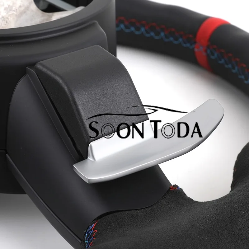 Slim Shift Paddle Red Decor Strip Tactical Sport Steering Wheel, Custom Refit Parts Fit Multi Chassis Luxury Sedan & Crossover U view 5