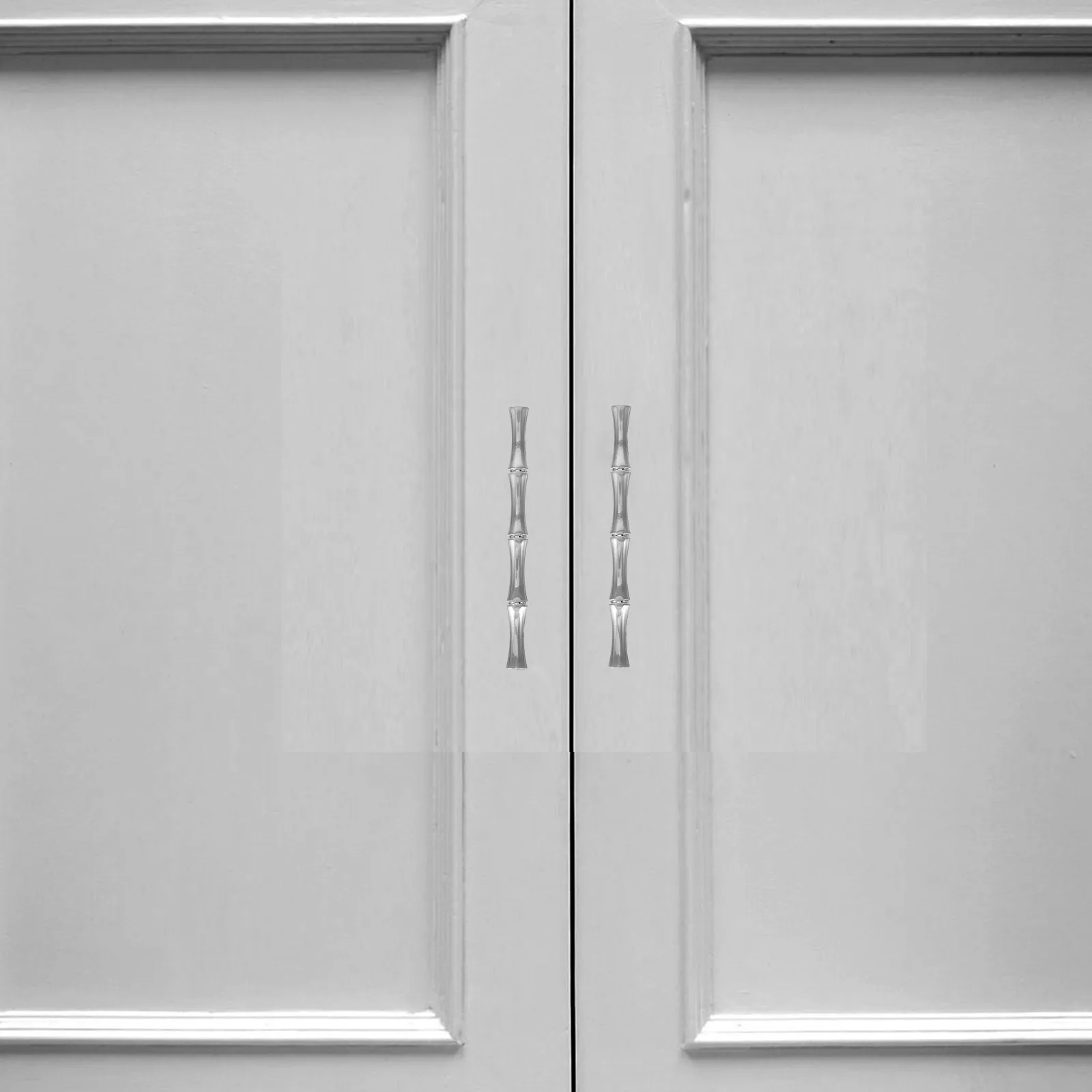 

2pcs Bamboo Joint Handles Sturdy Metal Cabinet Door Pulls for Kitchen Dresser Drawers Furniture Nickel Finish Hardware
