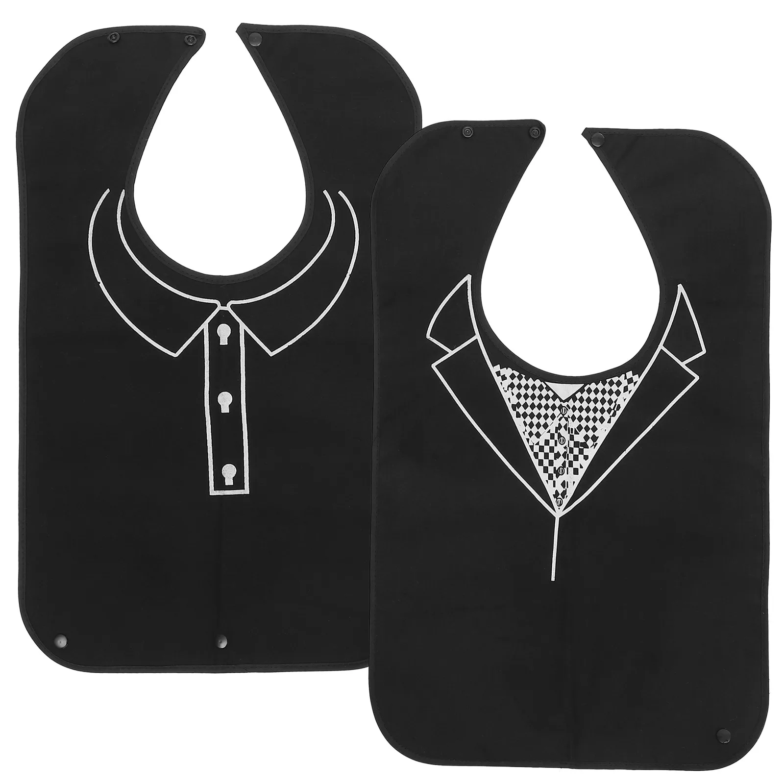 

2 Pcs Eating Bibs for Seniors Elderly Waterproof Polyester Reusable Dinner Bib Adult Foldable Clothing Protector Health Care