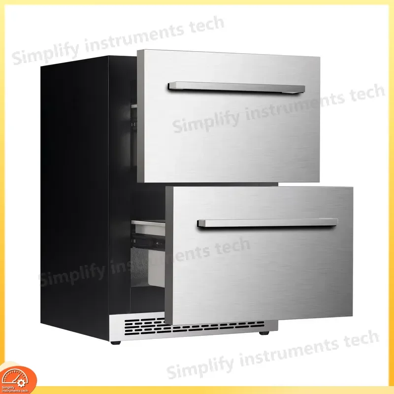 Outdoor Built-in Gas Bar Refrigerator Freezer with UV Protection Dual Zone Cooling Thickened Insulation 2 Drawers Lockable