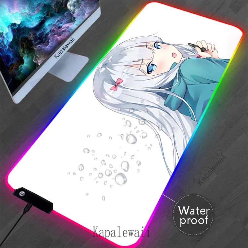 RGB Izumi Gamer Mouse Pad LED muslimate Locking Edge tappetino per Mouse impermeabile tappetino per Mouse da gioco tappetini per tastiera Tapis De Souris