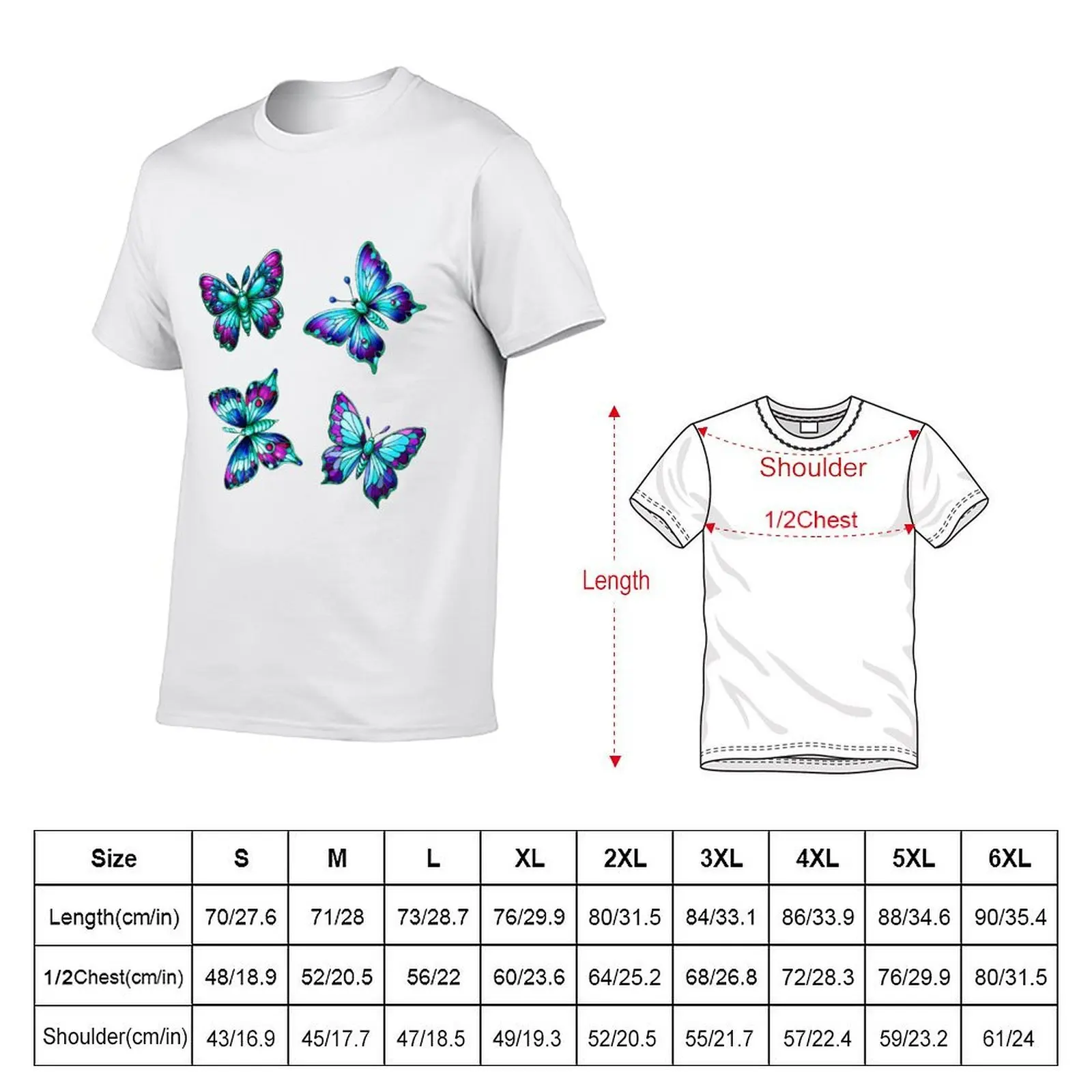 Blue Glass Butterflies - Magical Fluttering Beauties Art Print T-Shirt