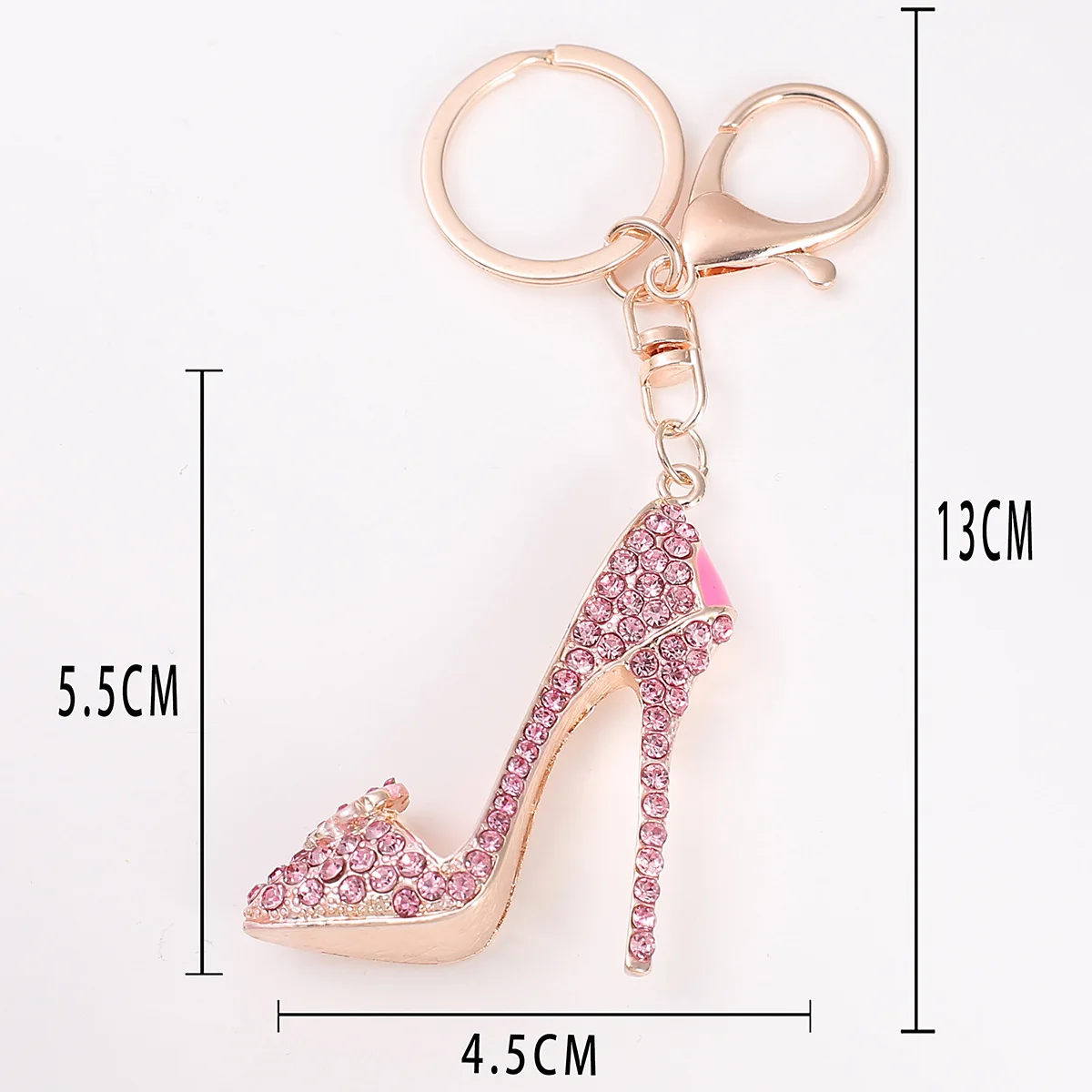 JOFull-Clé à Talons Hauts en Strass pour Femme, Pendentif de Sac Créatif, Grand Clip, Porte-clés en Alliage, Accessoires de Décoration de Sac