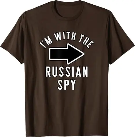 Halloween-Kostümshirts für Paare „Ich bin beim russischen Spion“ T-Shirt Y2K Persönlichkeitsdruck mit sarkastischem Spruch Neuheit – Detail 10