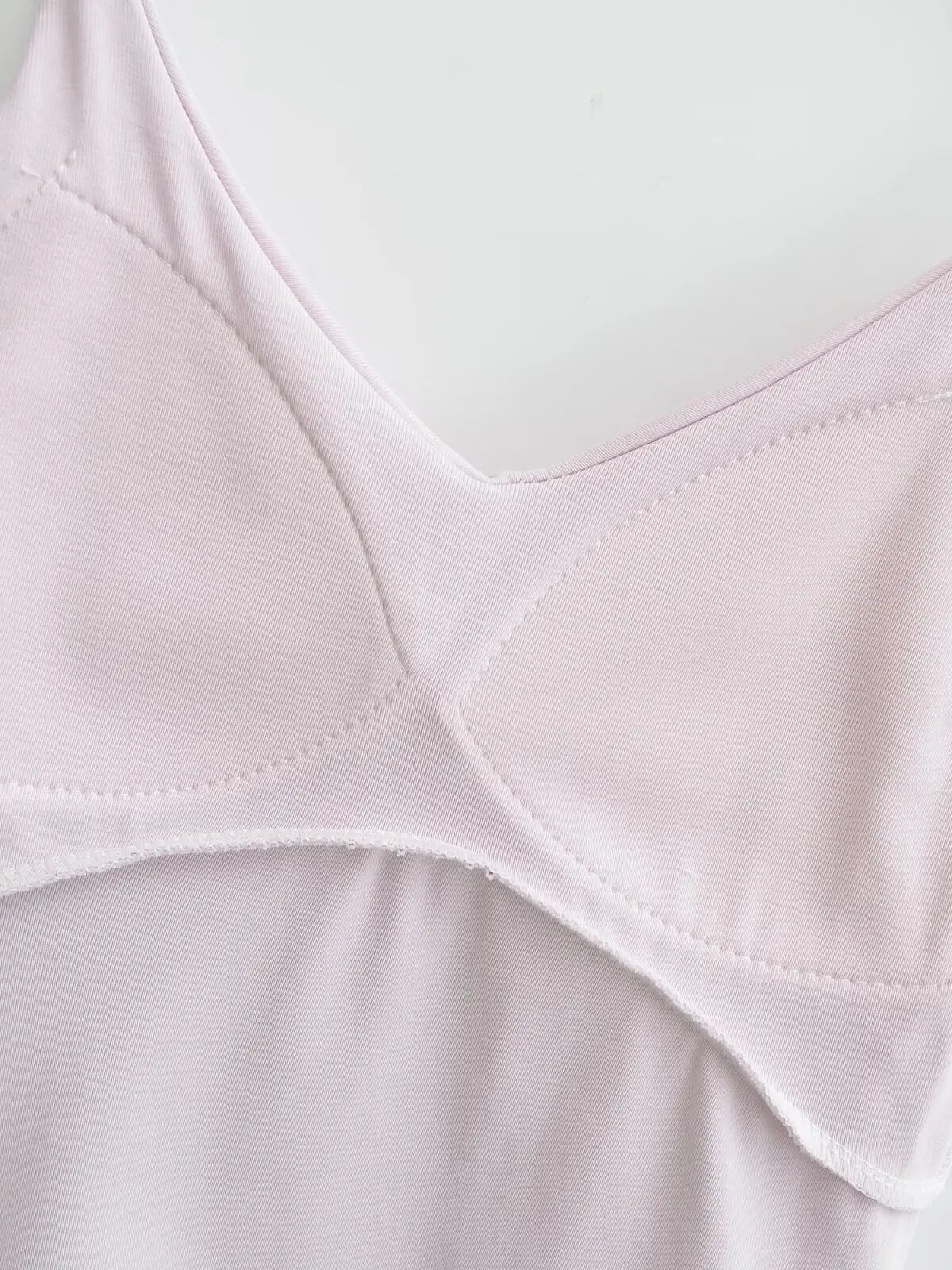 Street Style Slim Fit Strap Vest Pure Desire Spicy Girl Wind Pleated V Neck Elastic Integrated Cup Chest Pad Base Top