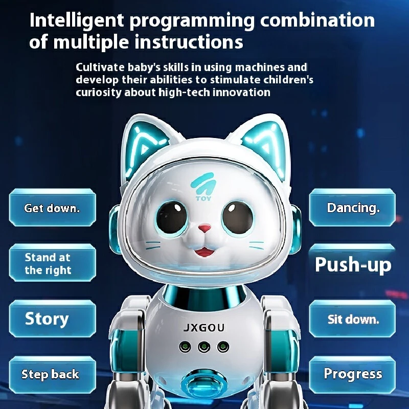 Remote Control Walking Robot Cat Toy, Electric Meowing Pet Gift for Boys Girls Kids Birthday Christmas