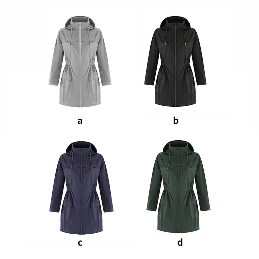 Chaqueta deportiva para mujer, abrigo impermeable a prueba de viento para exteriores para niñas, verde negruzco, M