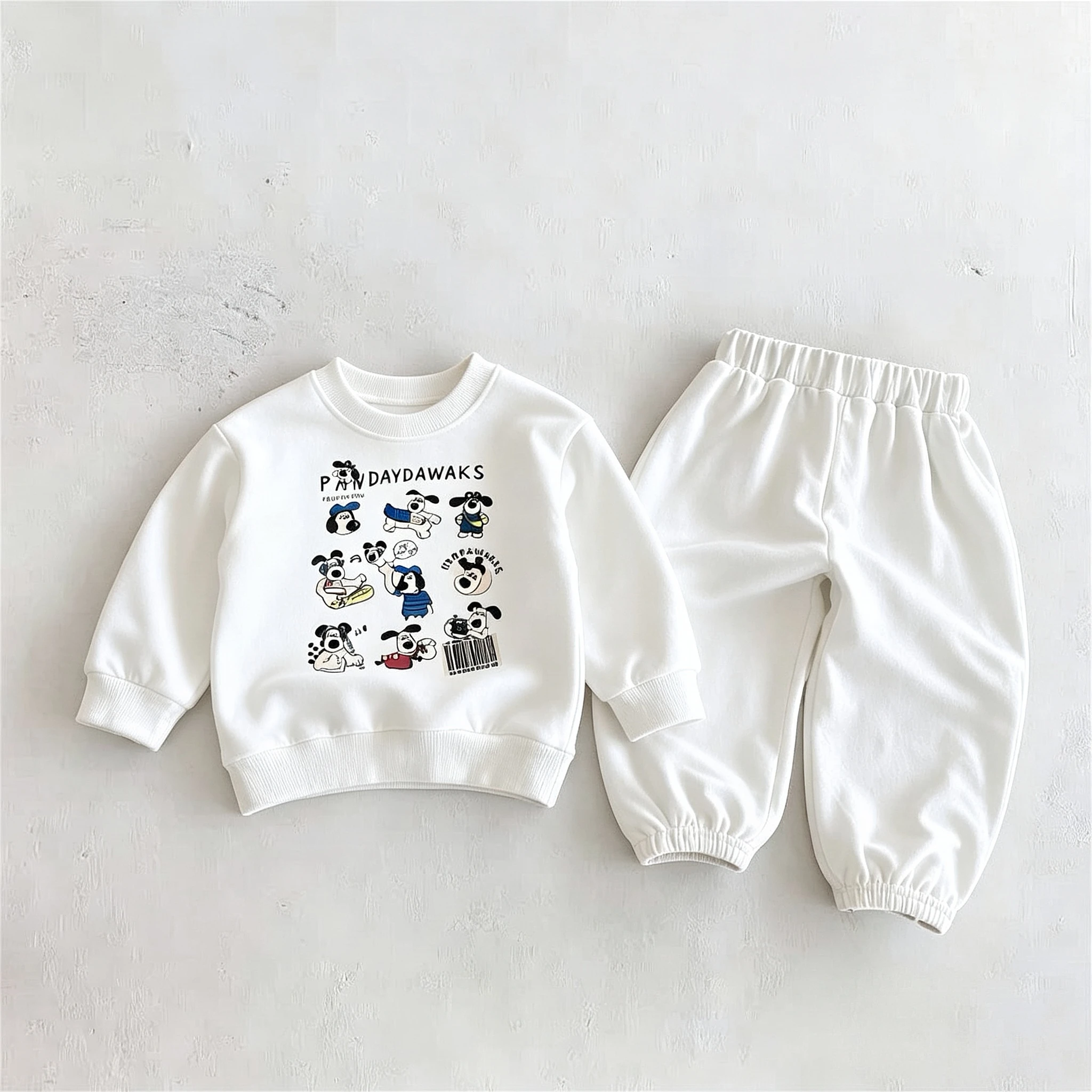 0-6 Age Children's Clothes Cartoon Printed Long Sleeved Suit Autumn Sweatshirts + Sweatpants Kids 2 Piece Set Casual Tracksuits