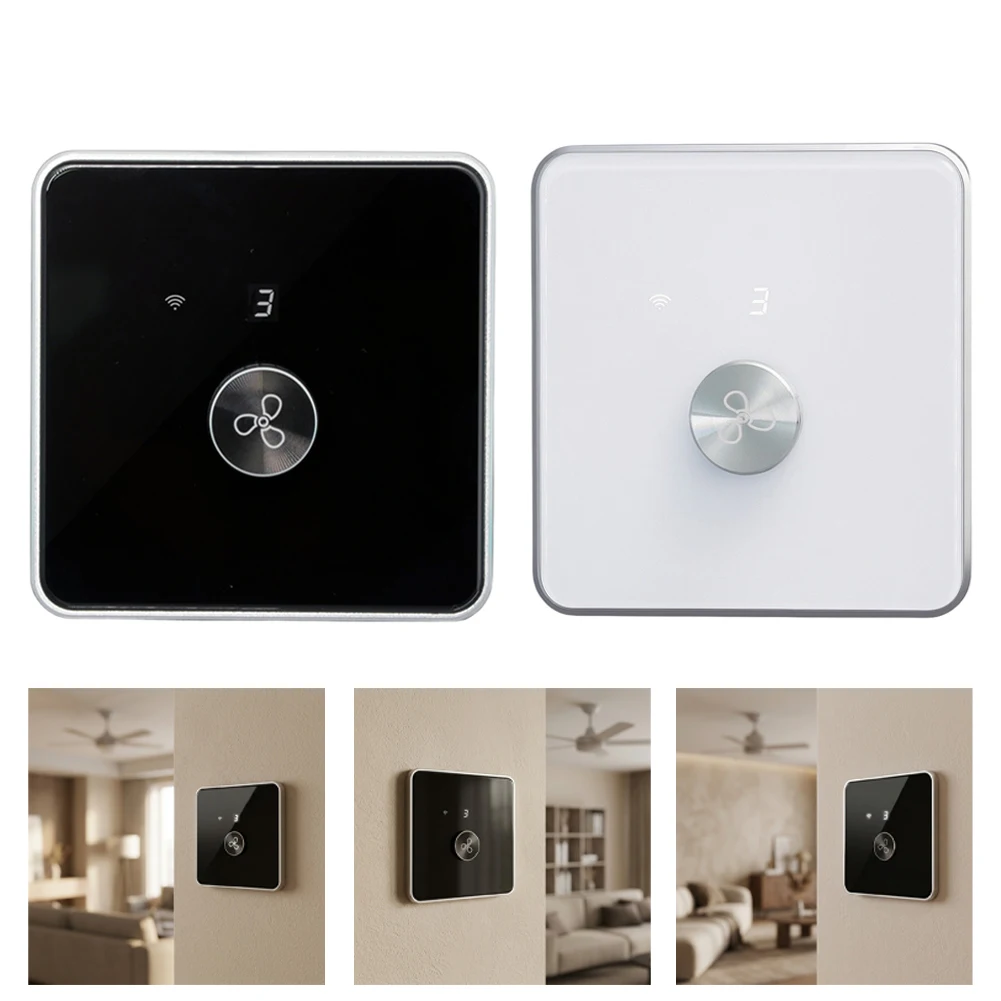 WiFi Smart Rotary Fan Switch 5 Speeds Control For-Voice Control For Alexa 2.4G WiFi Timers Schedule Fan Controller