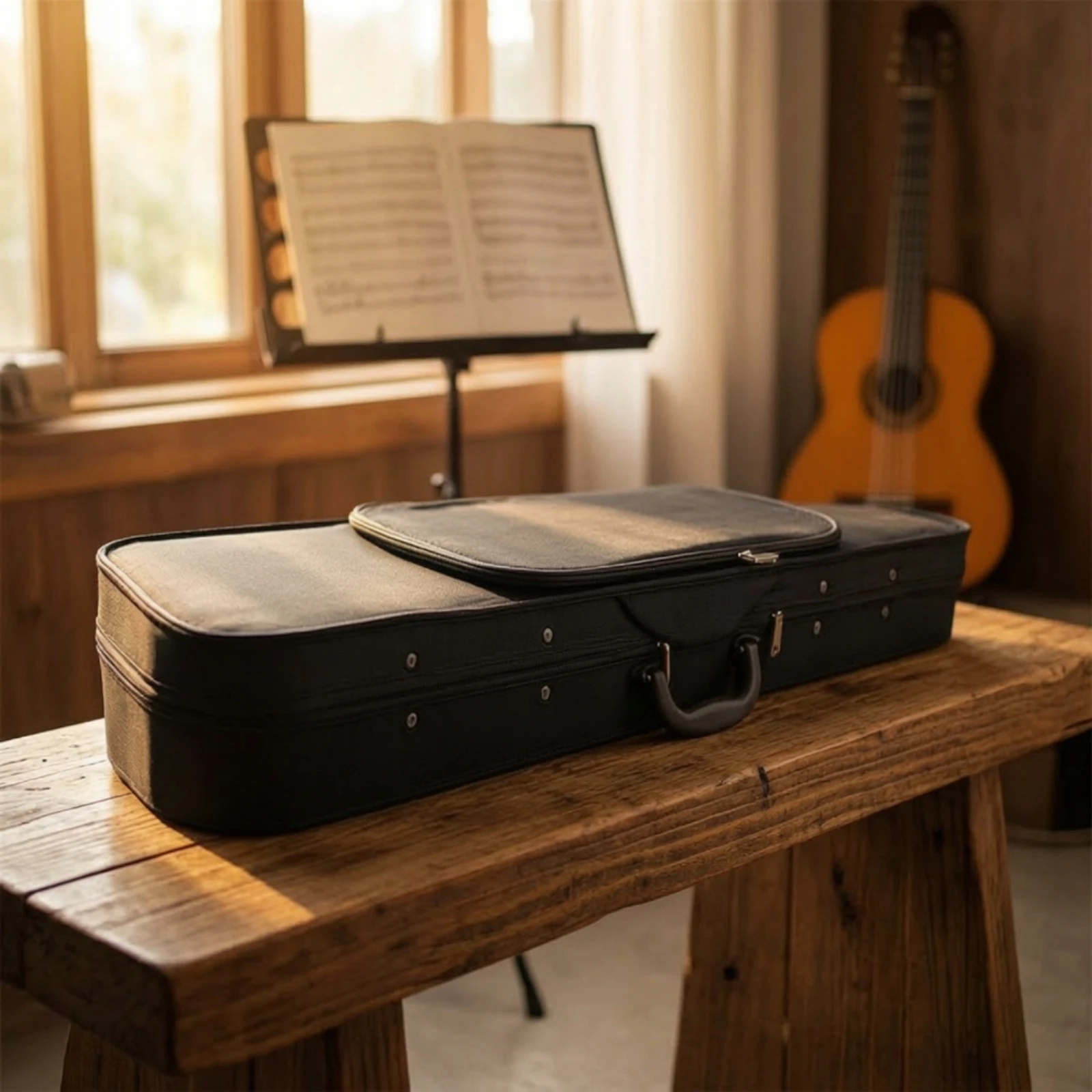 Hard-Shell Violin Case Compact Hard Shell Violin Case Impact-Resistant Lightweight for Violinists, Rehearsals, Lessons