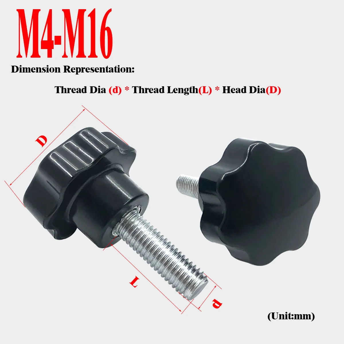 

Plum Blossom Handle Screw / Plastic Head Screw M4M5M6M8M10M12