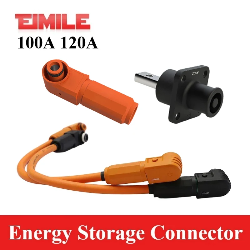 100A 120A Single-cell Energy Storage Cabinet Battery Connector ZC6 Male Female High Current New Energy Industry Pulg Socket IP68