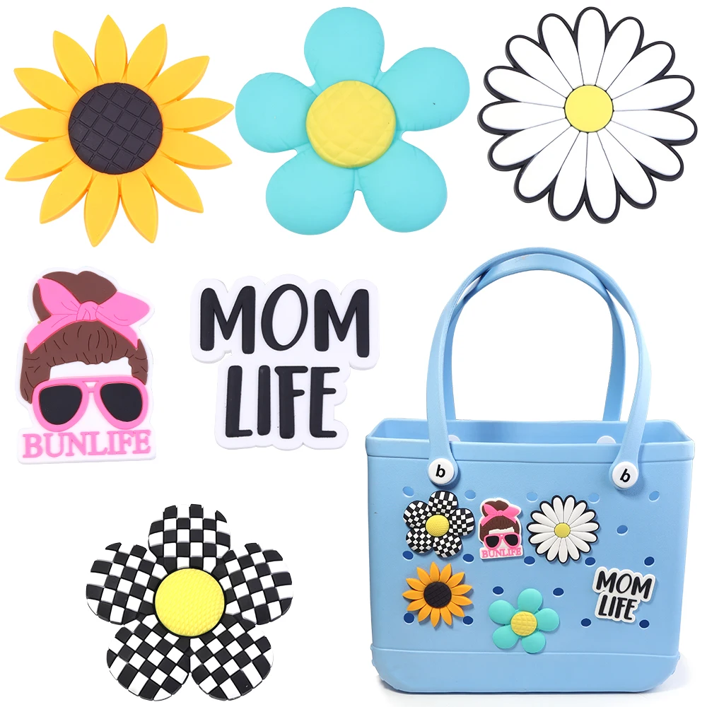 

2 Pcs Summer Charms for Bag PVC Rubber Totes Inserts Charms for Handbag Beach Tote Bag DIY Shoe Decoration Accessories