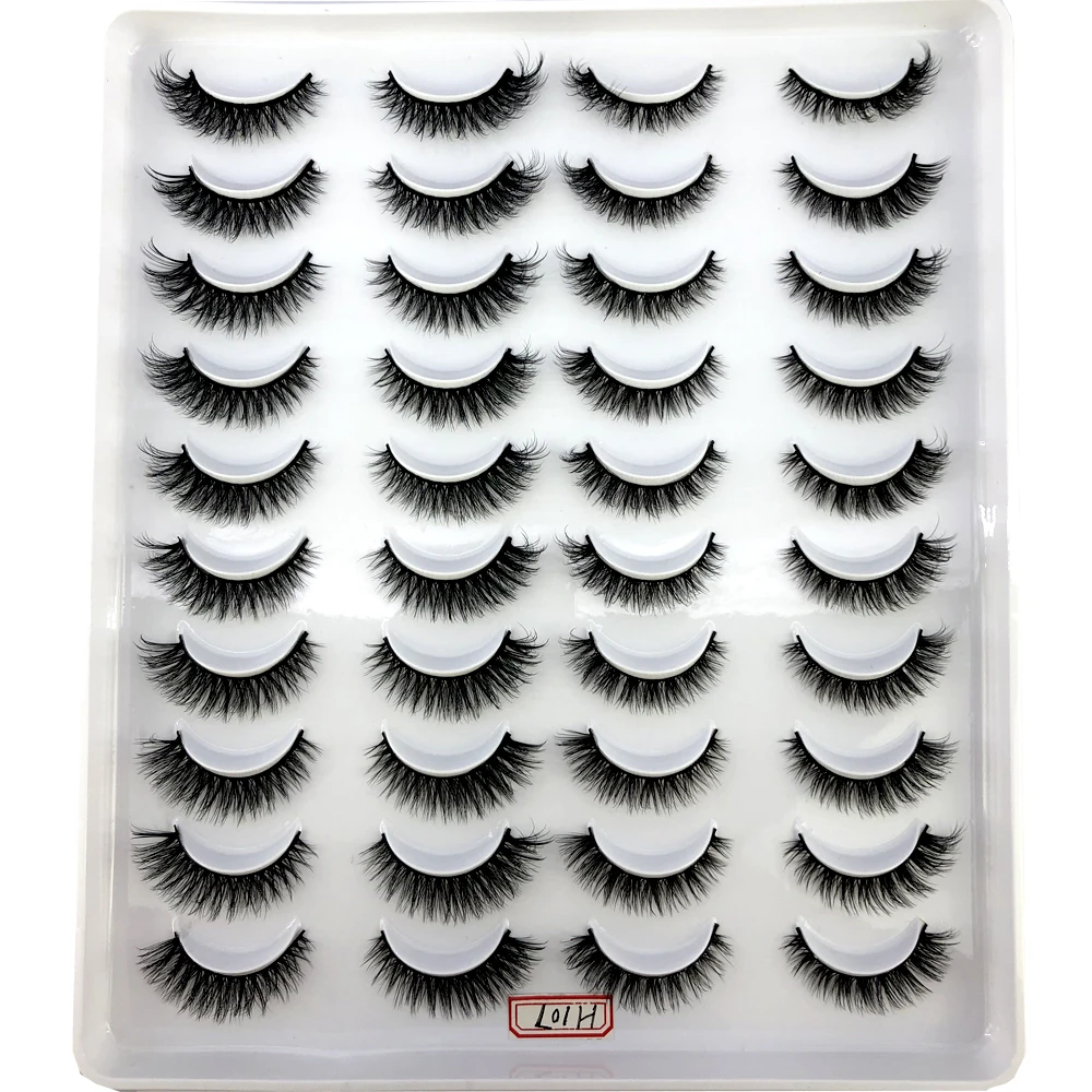 2023 Neu 20 Paar Natürliche Lange 3D Nerz-Falsche Wimpern, Künstliche Wimpern Make-up Set, Nerz-Wimpernverlängerung, Kurze Wimpern – Detail 11