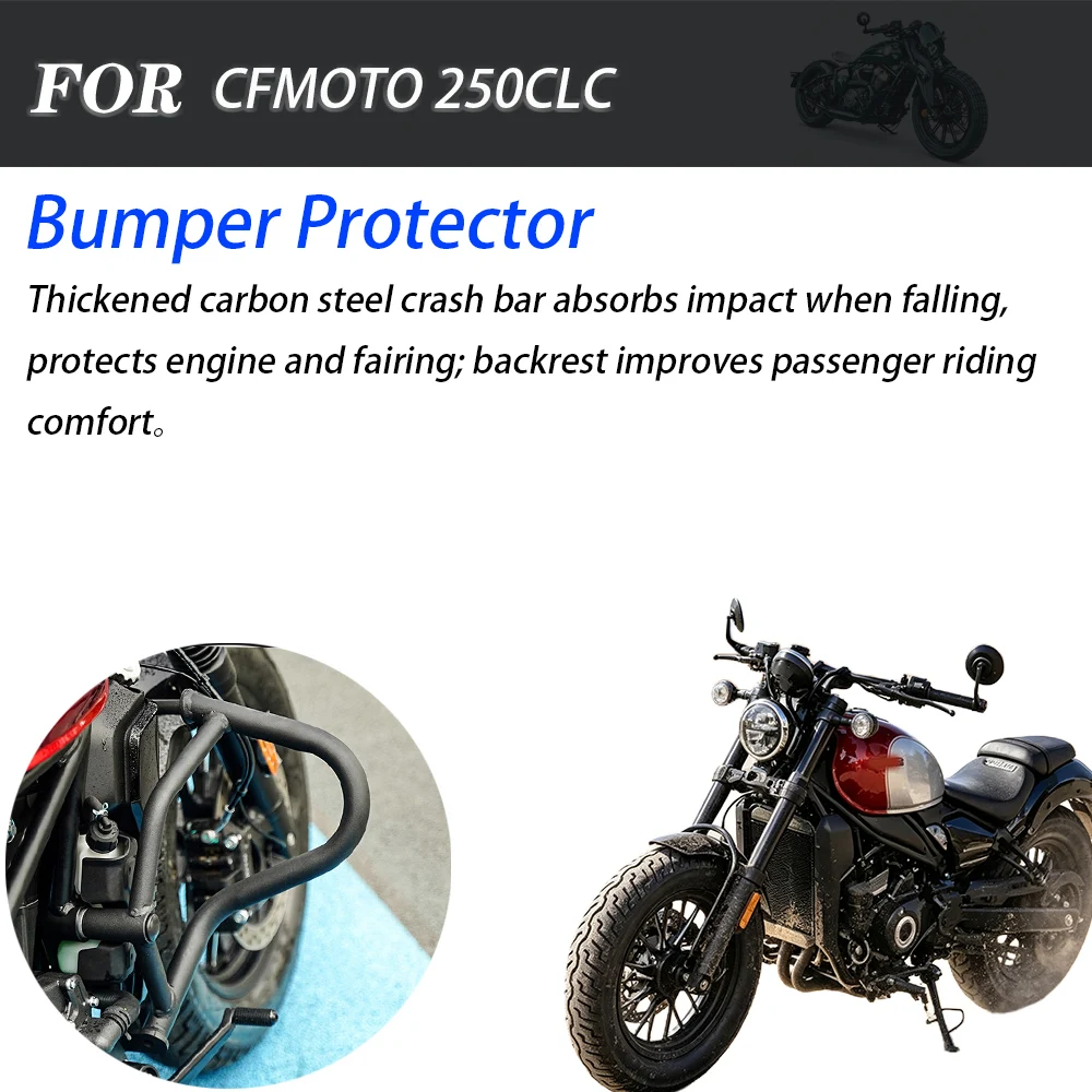 Motorcycle Crash Bar Bumper Protector Quick‑Release Canvas Side Bag Folding Passenger Backrest Modified Accessories For CFMOTO 2