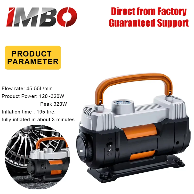 12V Double Cylinder Car Air Compressor High Pressure Tire Inflator Fast Inflation Auto Stop LCD Digital Display Portable AirPump