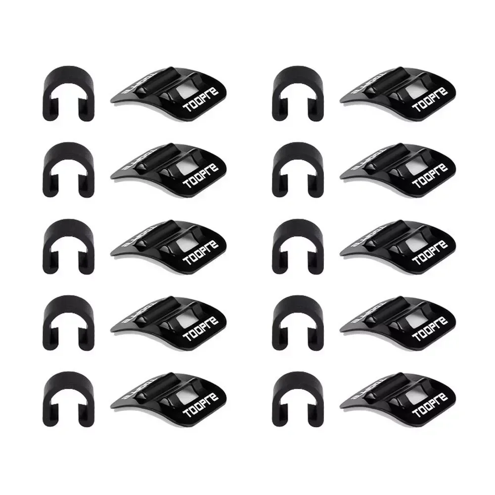 SPORTFUNSF 10 Sets Mountain Bike Bicycle Brake Cable Guide Seat Frame Tubing Fixing Clamp C-buckle Cycling Accessories PART image 2