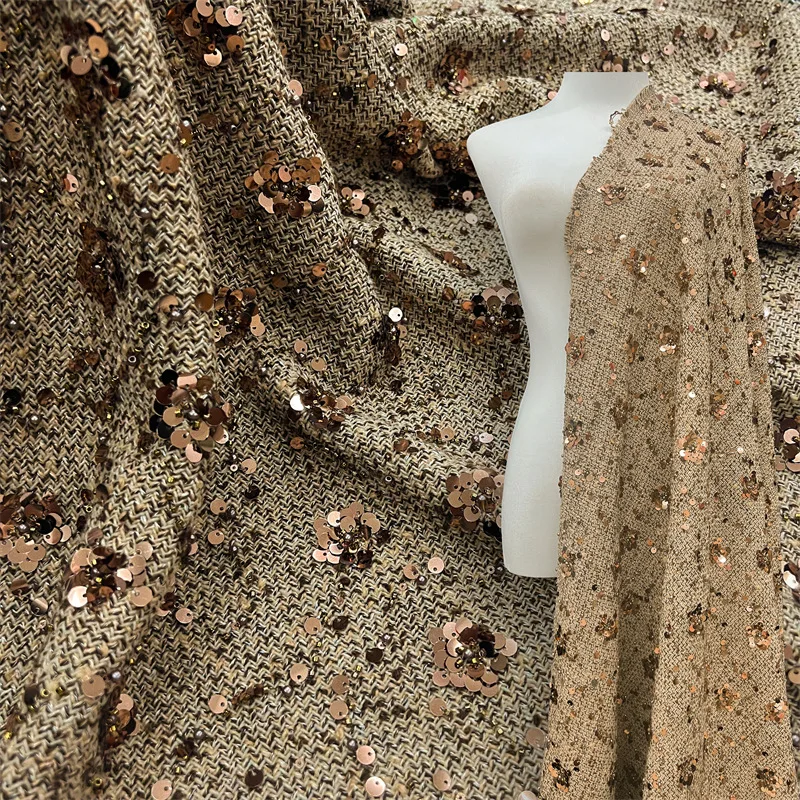 

Ткань для вышивки пайетками для тяжелой промышленности, 1 ярд, для пошива платьев, сумок и чемоданов, модная ткань для рукоделия.