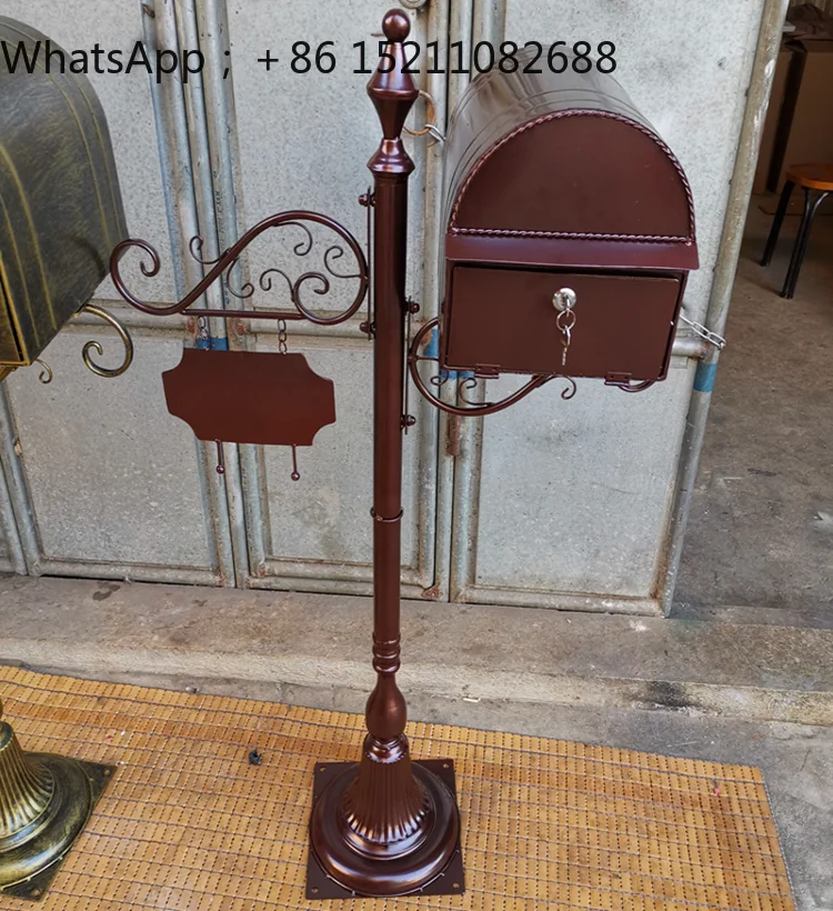 SCY retro wrought iron mailbox signs, garden decoration floor ornaments, industrial style photography props
