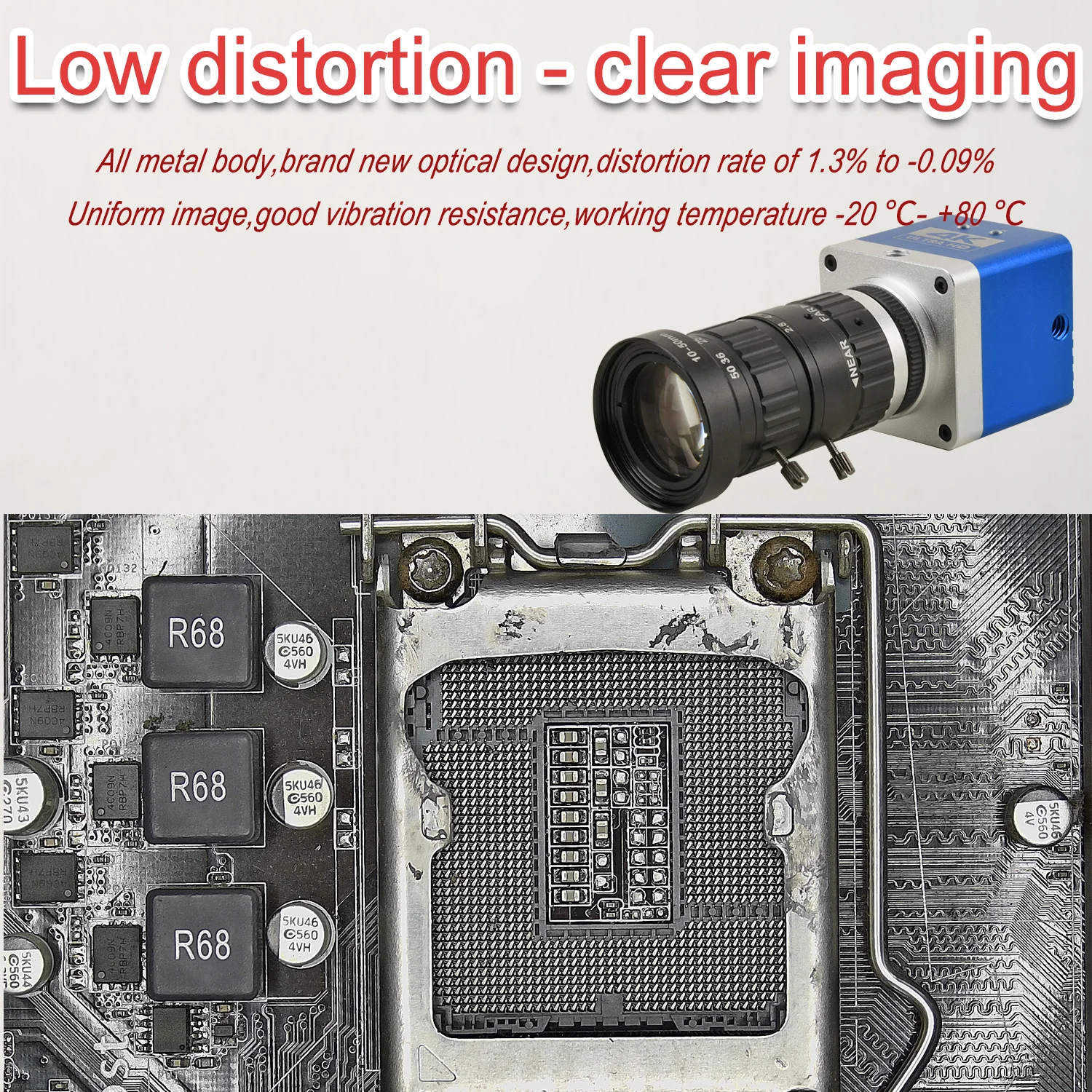 Obiettivo di ispezione industriale con zoom manuale KOPPACE da 6 milioni di pixel 10-50 mm