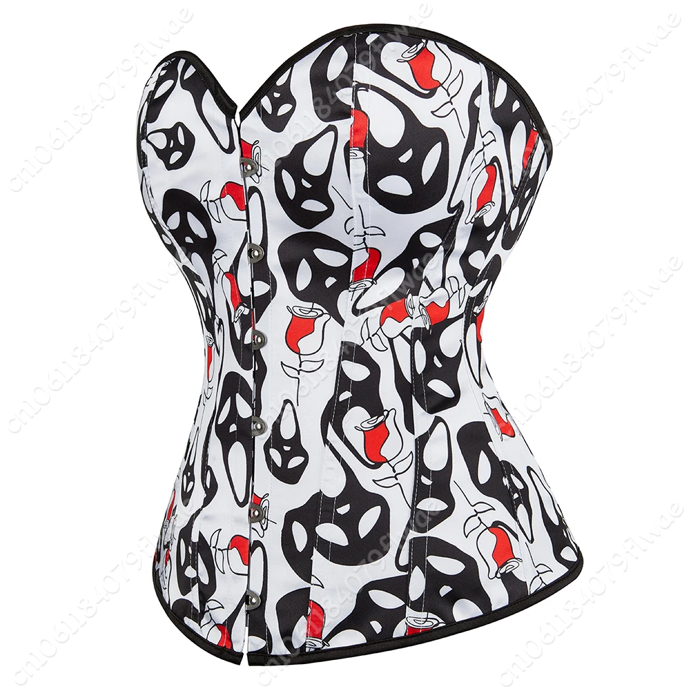 

Corset Top Women Skull Print Bustiers Overbust Print Bustiers Halloween Corsets Women Plus Size Burlesque Christmas Corset