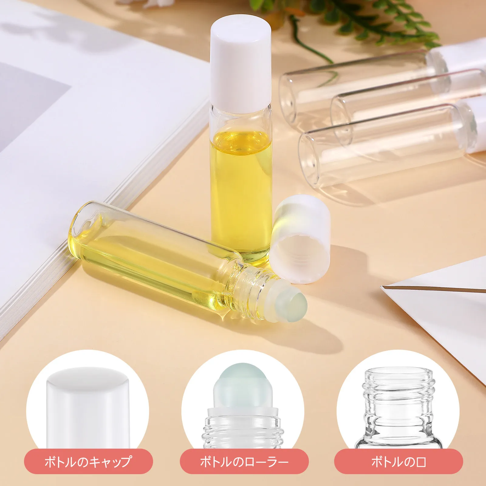 

12Pcs Glass Roller Ball Bottles Clear Refillable Portable Leakproof Essential Oil Perfume Bottles for Travel Aromatherapy
