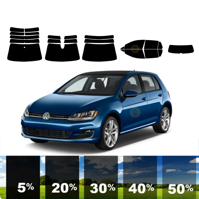 precut Removable Window Tint Film For Car 100% UVR 5%-35%VLT Heat Insulation Carbon ﻿For VOLKSWAGEN GTI 4 DR HATCH 2015-2021