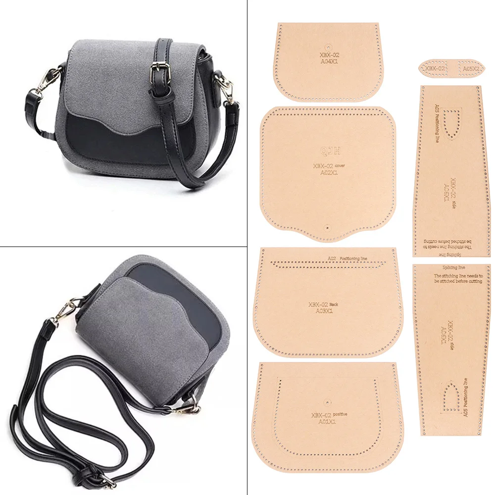 DIY Leather Paper Pattern Set for Fashionable& Elegant Shoulder and Crossbody Bag, DIY Leather Craft Design Template Paper Molds