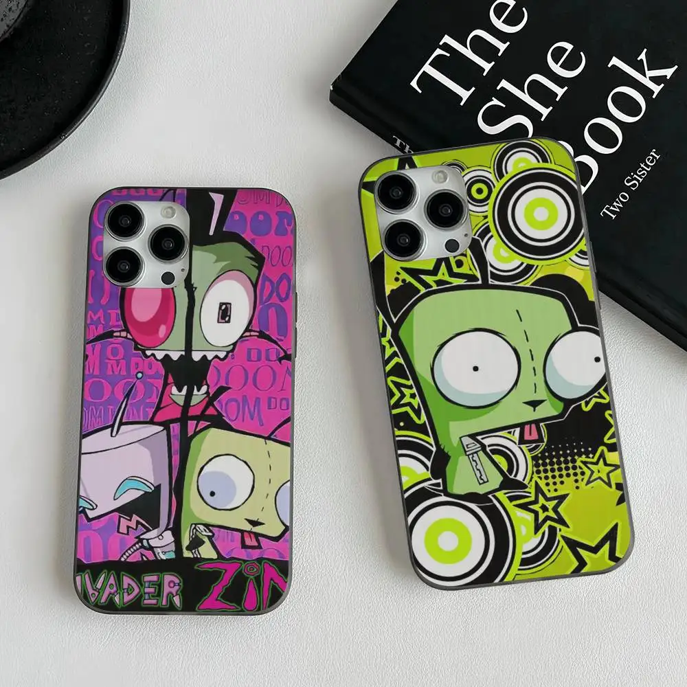 

Classic Comedy I-Invader Z-Zim Phone Case For IPhone 17 16 15 14 13 12 11 Pro Max Plus Corrugated Bumper Back Cover Shell