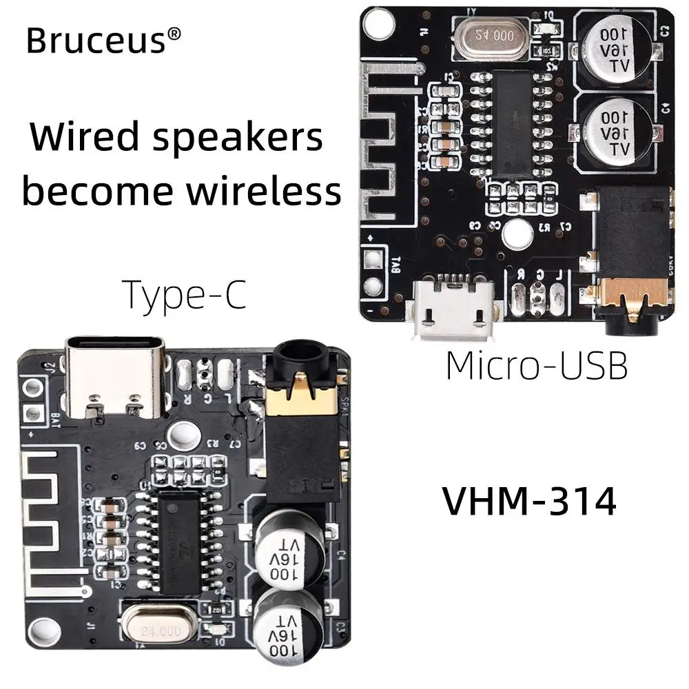 VHM-314 MP3 BT Bluetooth Audio Receiving Decoding Board 5.0 Lossless Car Decoder Amplifier Module Car Speaker Replacement