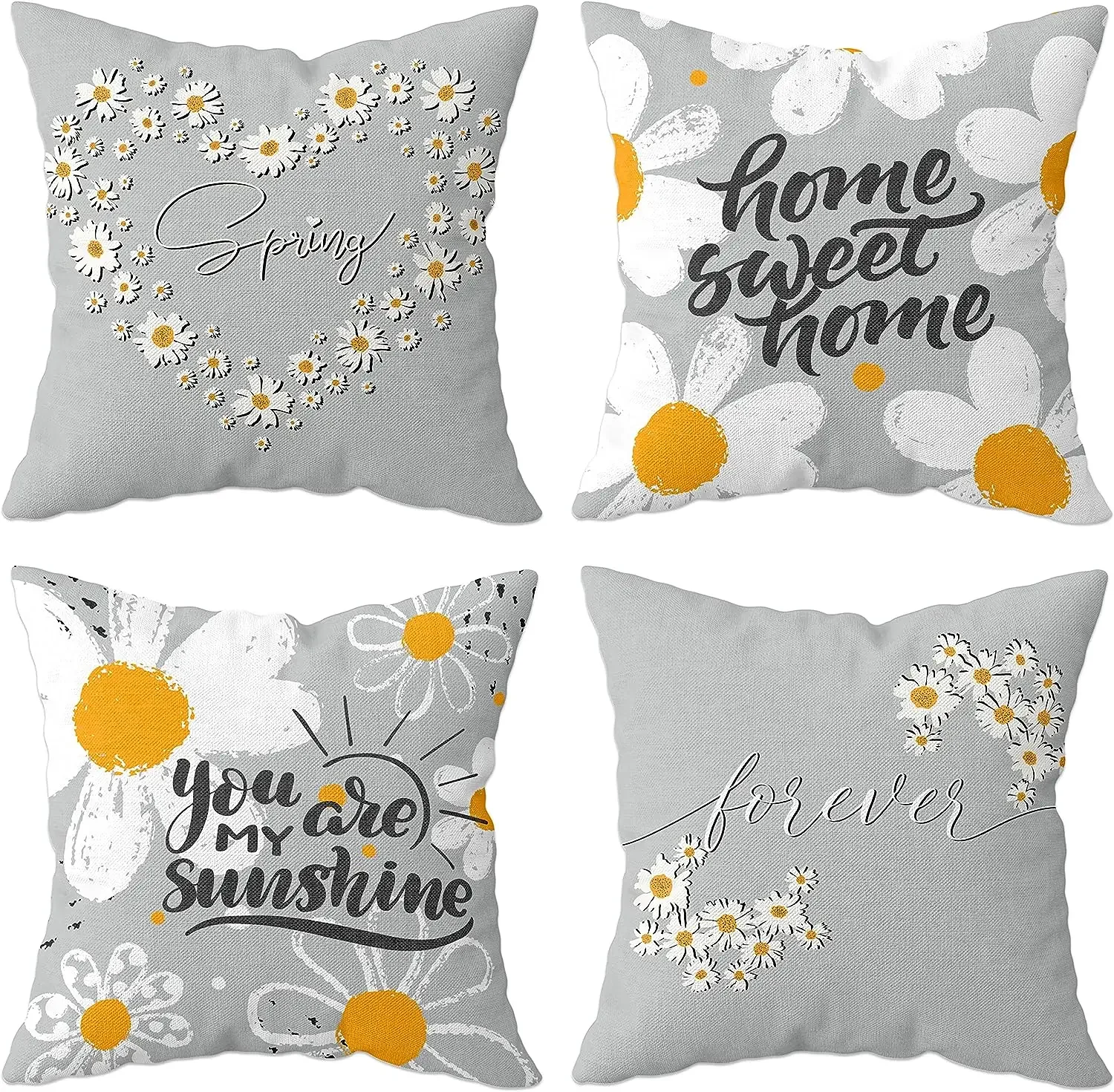 Pillowcase Daisy Decorative Farm Bolster Pillowcase Suitable for Living Room Sofa Supplies Home Decoration 45x45cm