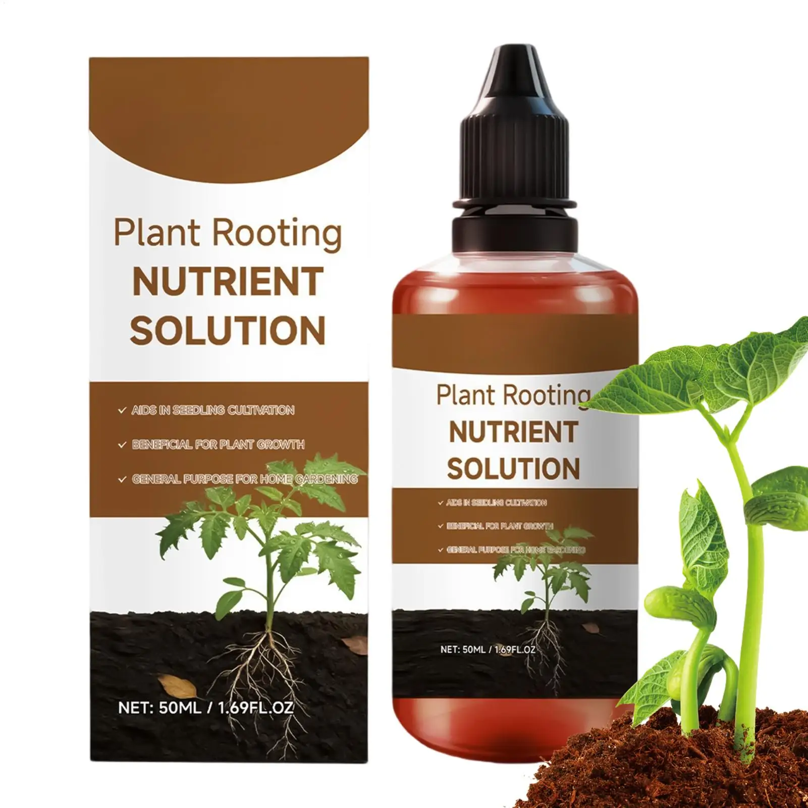 Roots Organic Nutrients 60ml Cuttings Booster Plant Growth Enhancer for Home Propagation Soil Indoor Houseplants Pothos Monstera