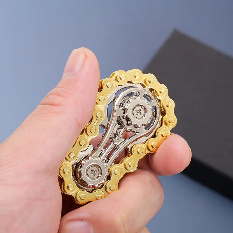 Tandwielen Vliegwiel Vingertop Gyro Fidget Spinner Antistress Angst Metalen Fietskettingen Spinner Fidget Speelgoed Voor Volwassen Stress Relie