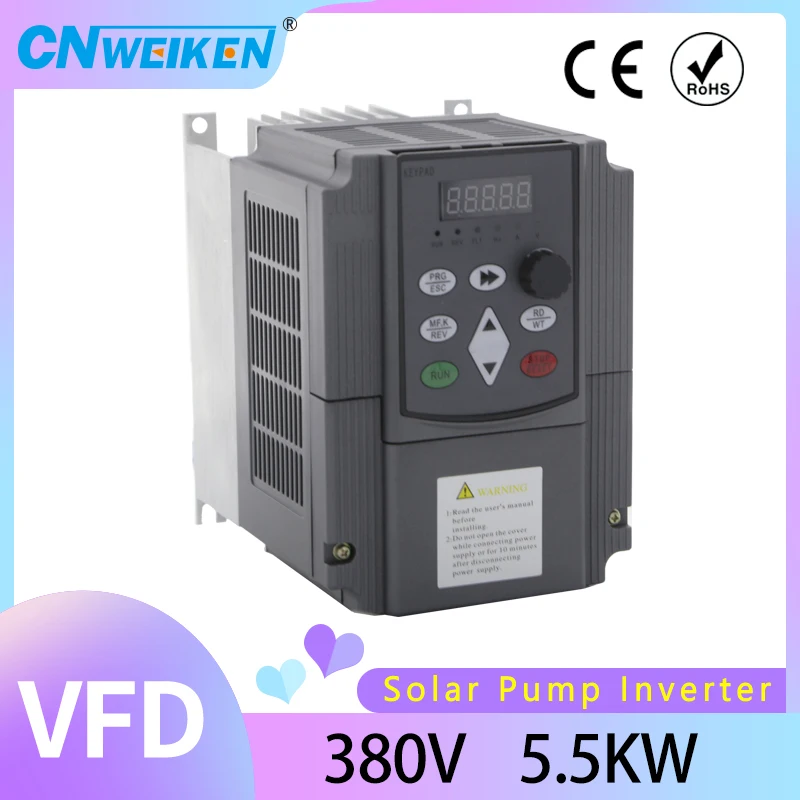 

Solar Frequency Converter For Motor 380V 5.5KW/7.5KW/11KW Three Output 50hz/60hz AC Drive VFD Frequency Inverter