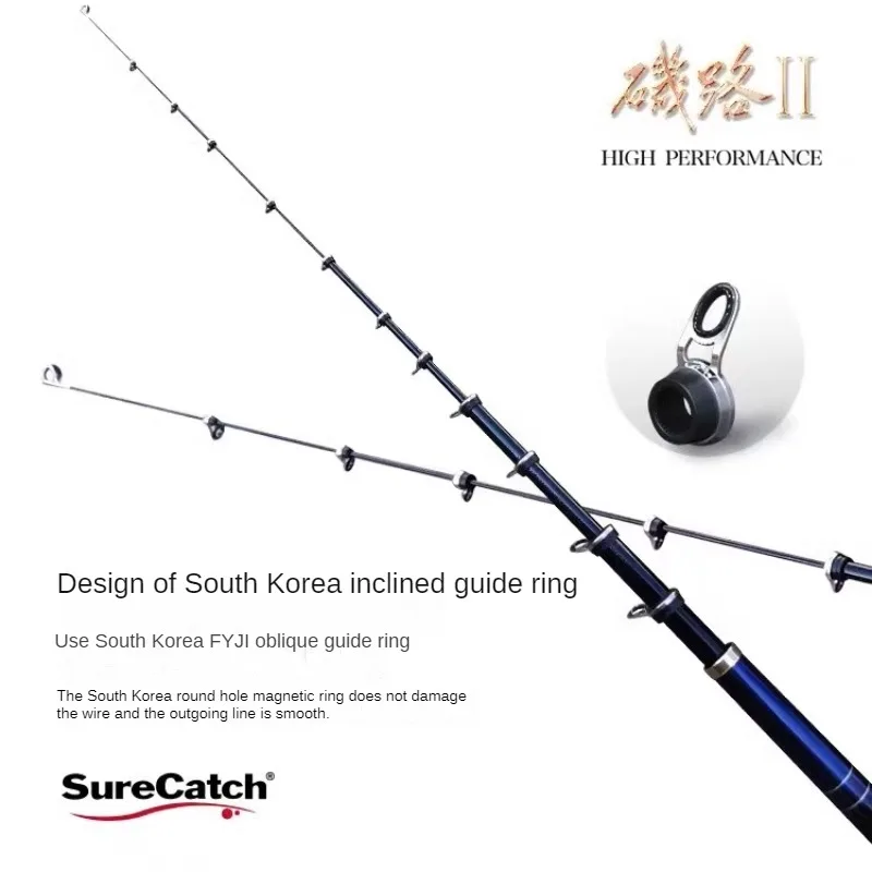 SureCatch-Rock Fishing Rod Sliding Float Telescopic Rod FYJI Diagonal Guide Ring Carbon Fiber Ultra Light Super Soft 4 M 5 M