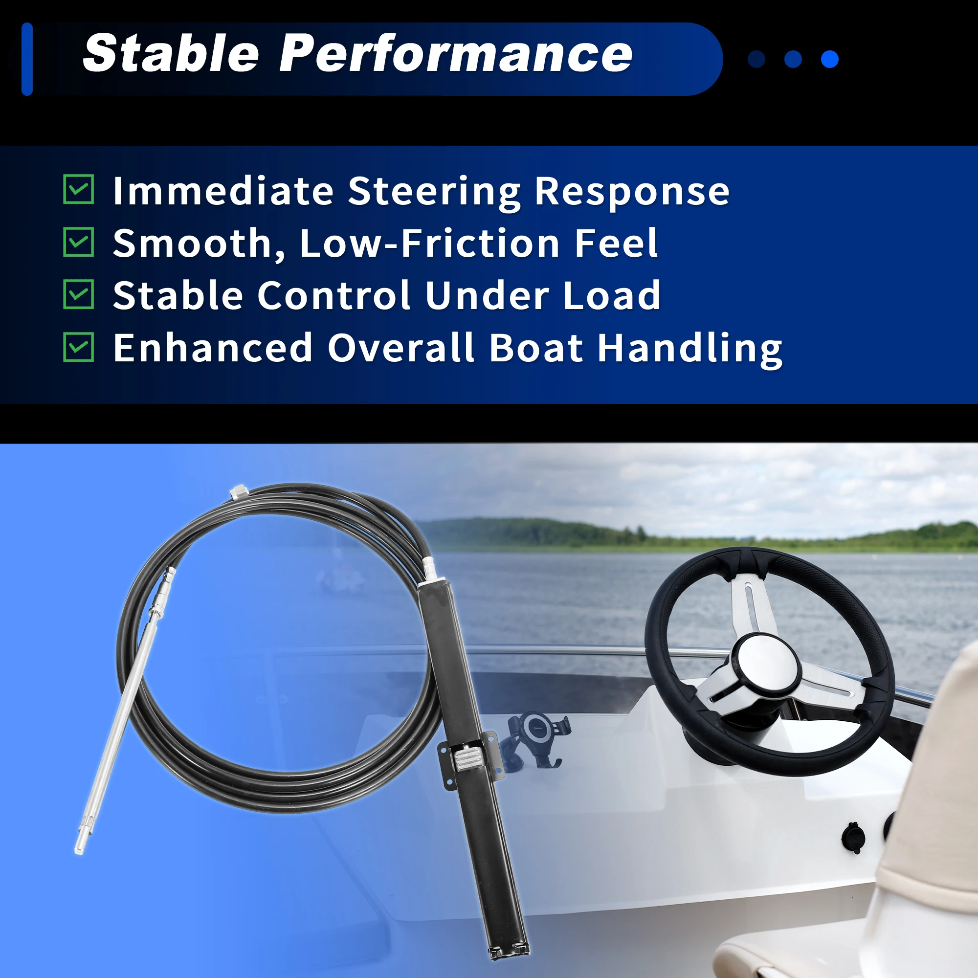 UXCELL 1 Pc 19 ft No.SSC13419/20 ft No.SSC13420/21 ft No.SSC13421/23 ft No.SSC13423 Marine Boat Rack Steering Control Cable