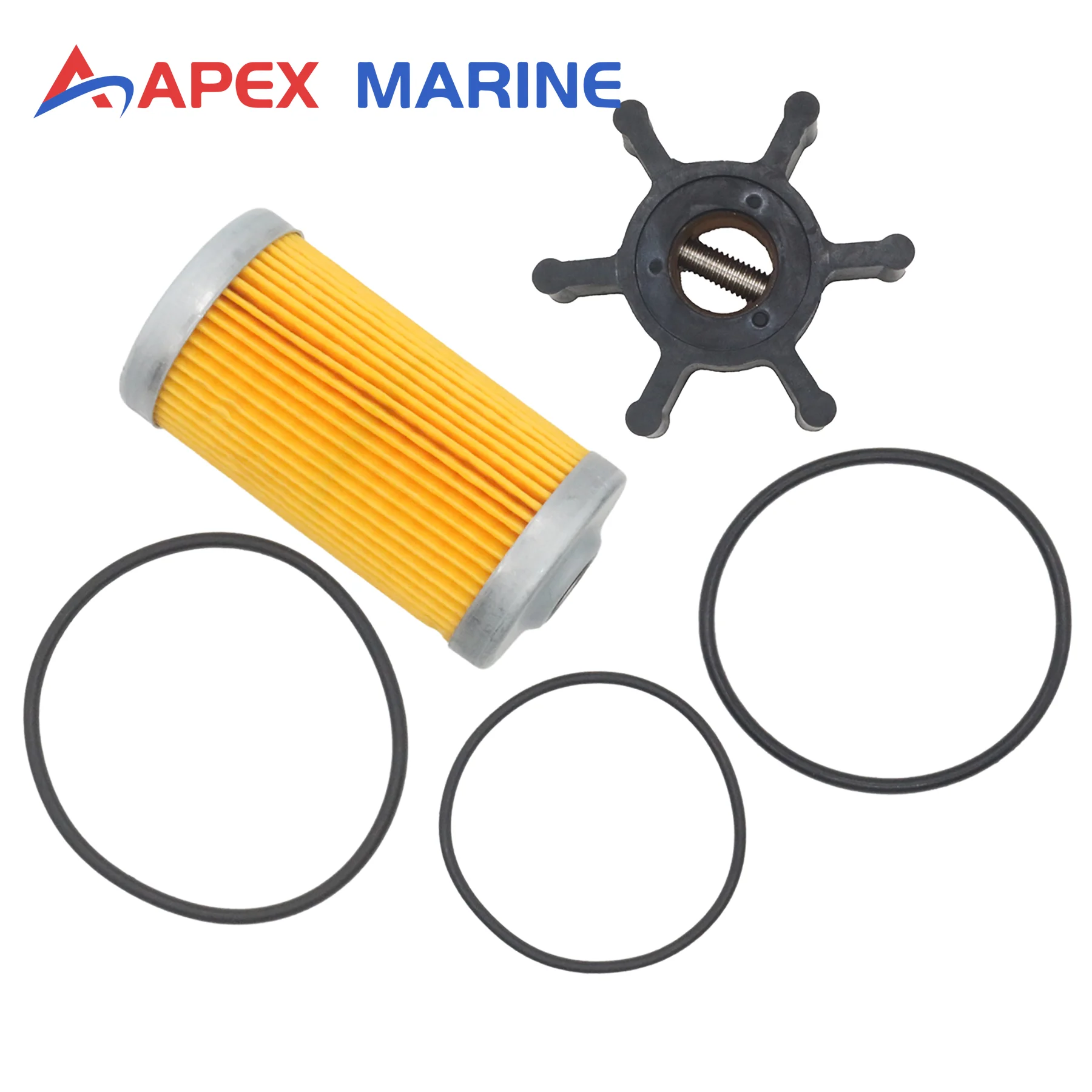 

Sea Water Pump Impeller W/ Fuel Filter Service Kit for Yanmar Marine Engine Replace OEM Parts 128990-42200 X08810B 104500-55710