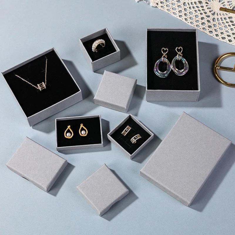 24pc New Arrive Thin Kraft Paper Jewelry Packaging Box Greeting Card Necklace Bracelet Gift Package Case Pink Boxes Dropshipping