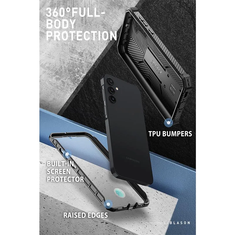 I-BLASON For Samsung Galaxy A55 Case 5G Armorbox Full-Body Rugged Bumper Case with Built-in Screen Protector with Kickstand