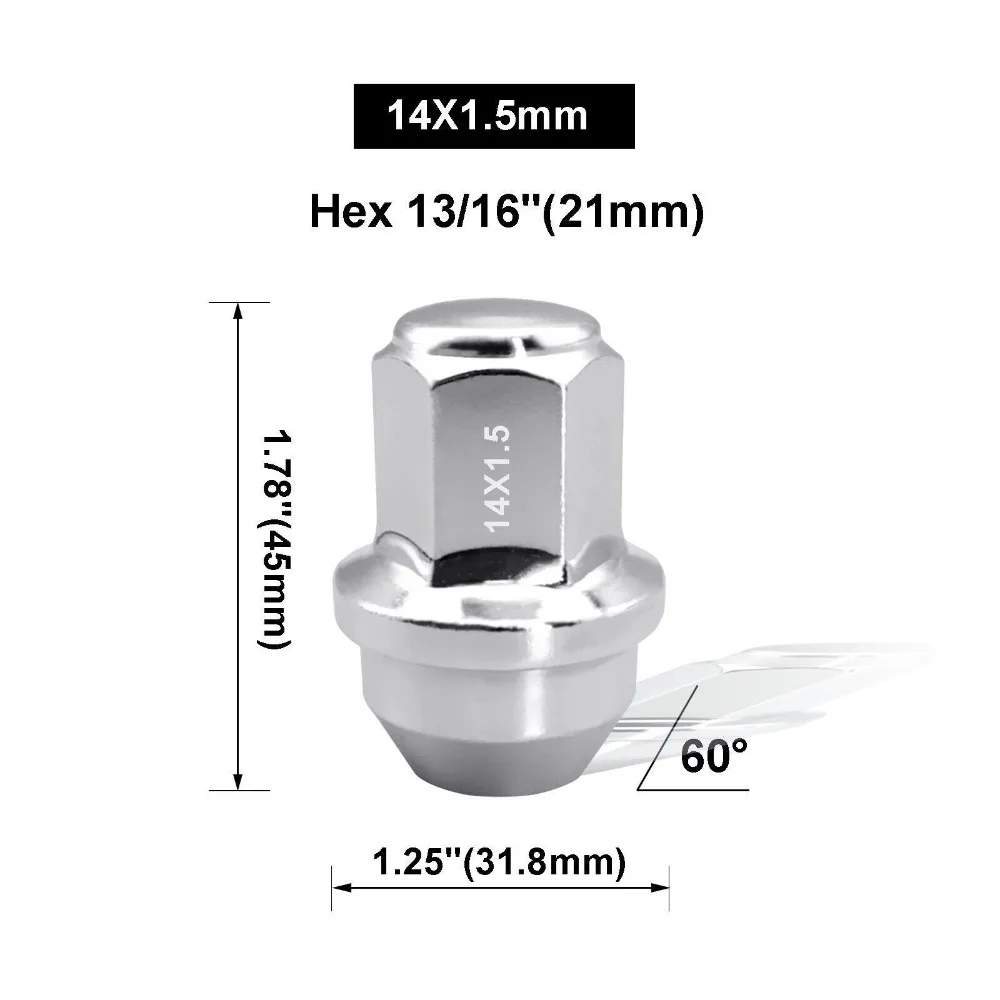 Wheel Lug Nuts Hub Screws for Tesla Model 3 Model S Model X Model YRoadster M14x1.5 Hex 21mm Thickness 45mm