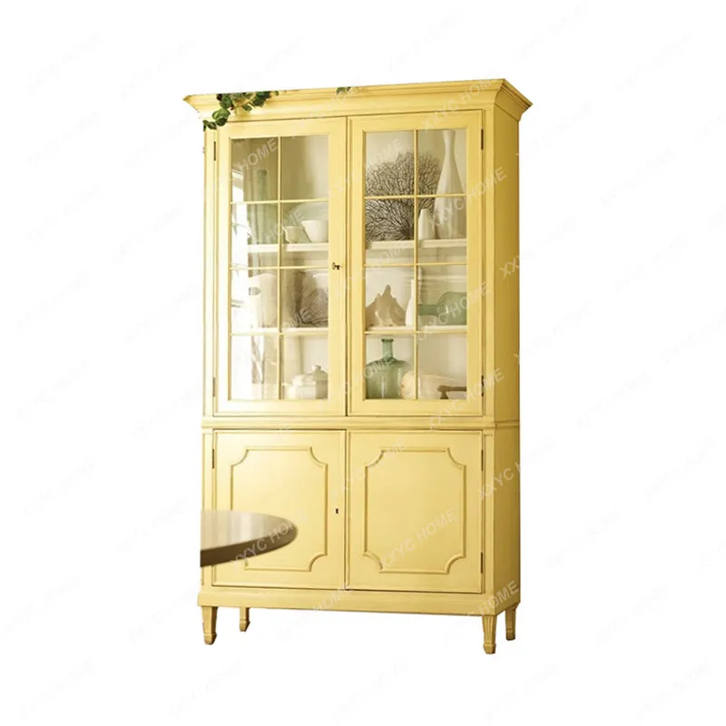 

rural solid wood wine cabinet, simple color decorative cabinet