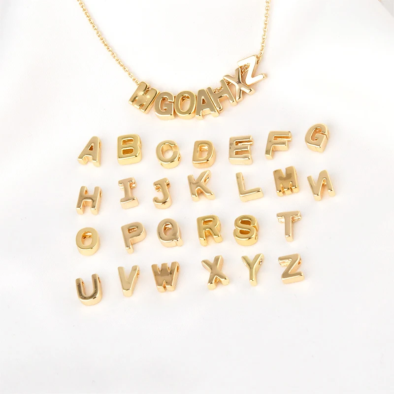18K Real Gold Plated Letter Pendants - alternate angle